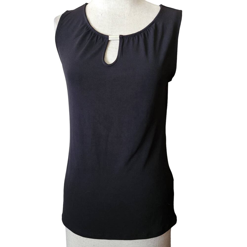 New York & Company Black Sleeveless Keyhole Blouse Size XS
